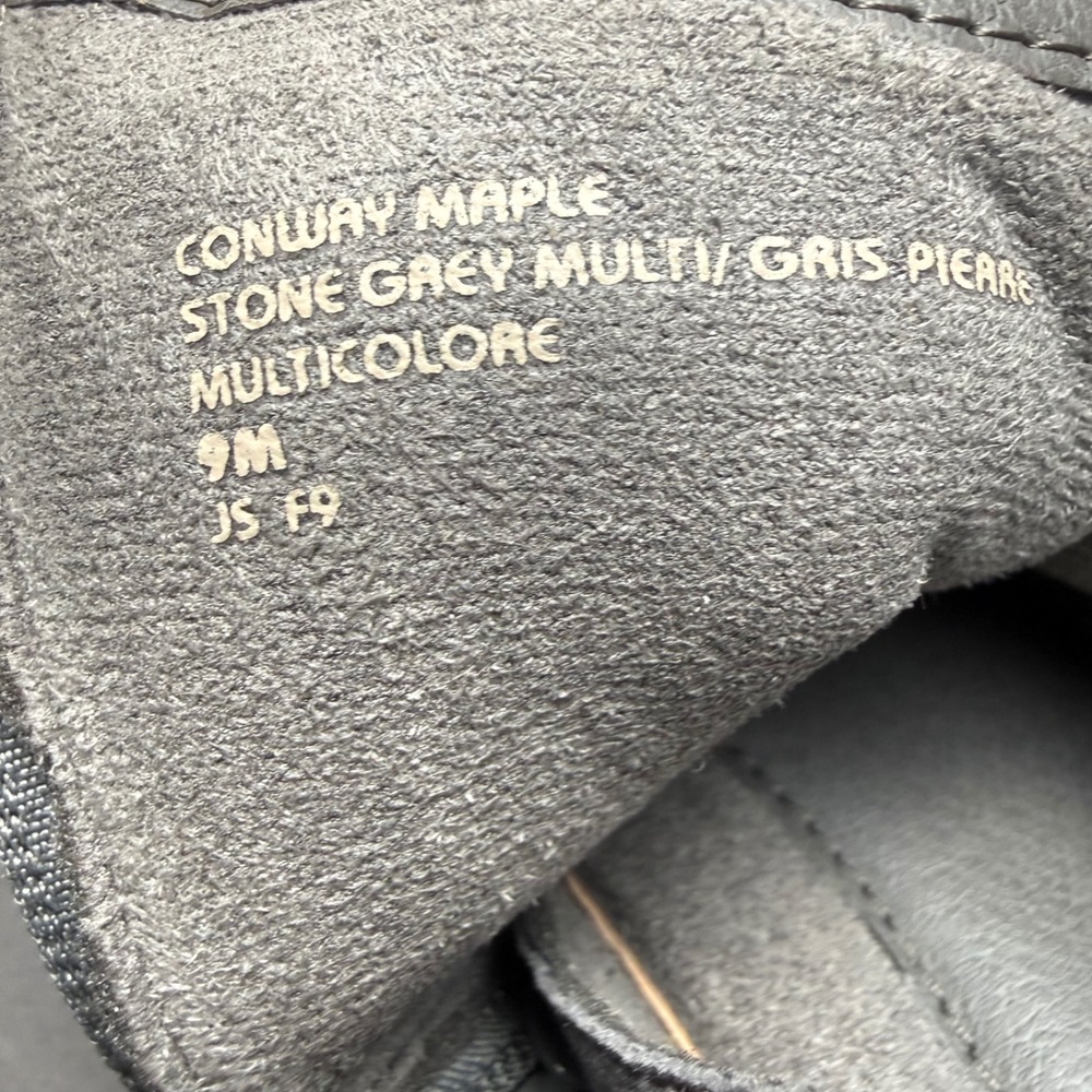 Earth Conway Maple Stone Grey Multi Leather Suede Ankle Boots Womens 9M Booties - Picture 10 of 16